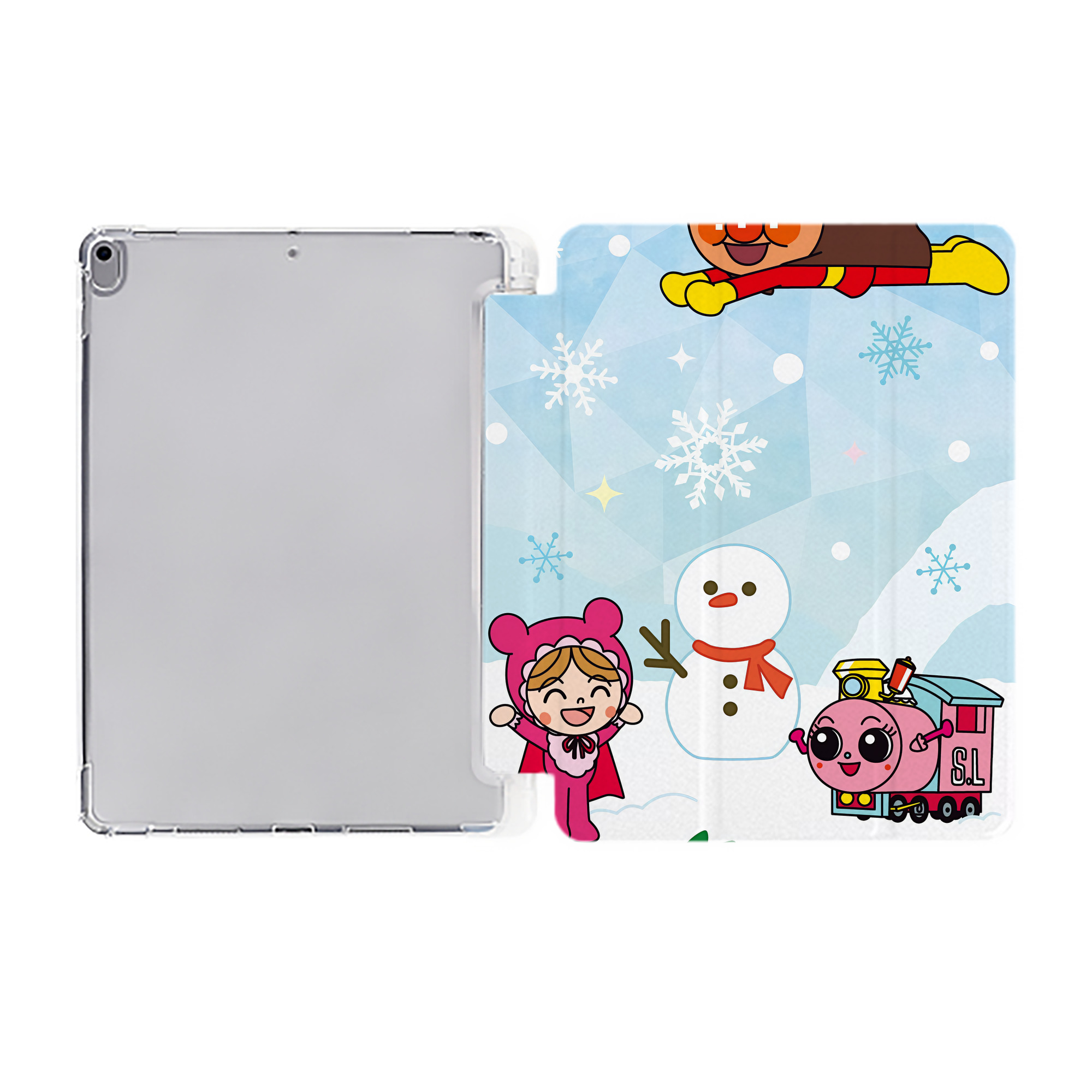 （画像用） アンパンマン Anpanman IPad ケース ペン収納付き 三つ折りスタンド PUレザー×シリコン 対応機種9.5/10.5/10.9インチ